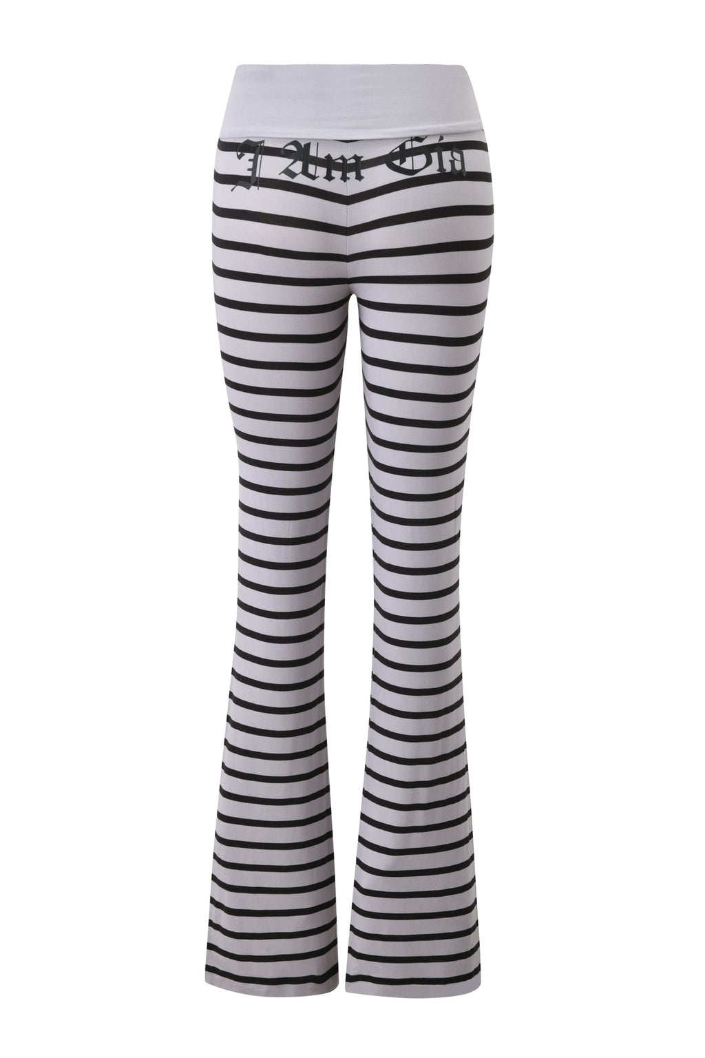 BLARE FOLDOVER TRACKPANT - GREY AND BLACK STRIPE