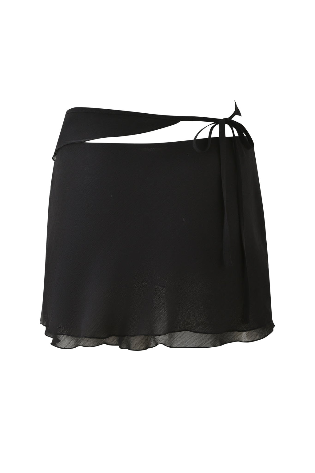 PORTIA RUFFLE MINI SKIRT - BLACK
