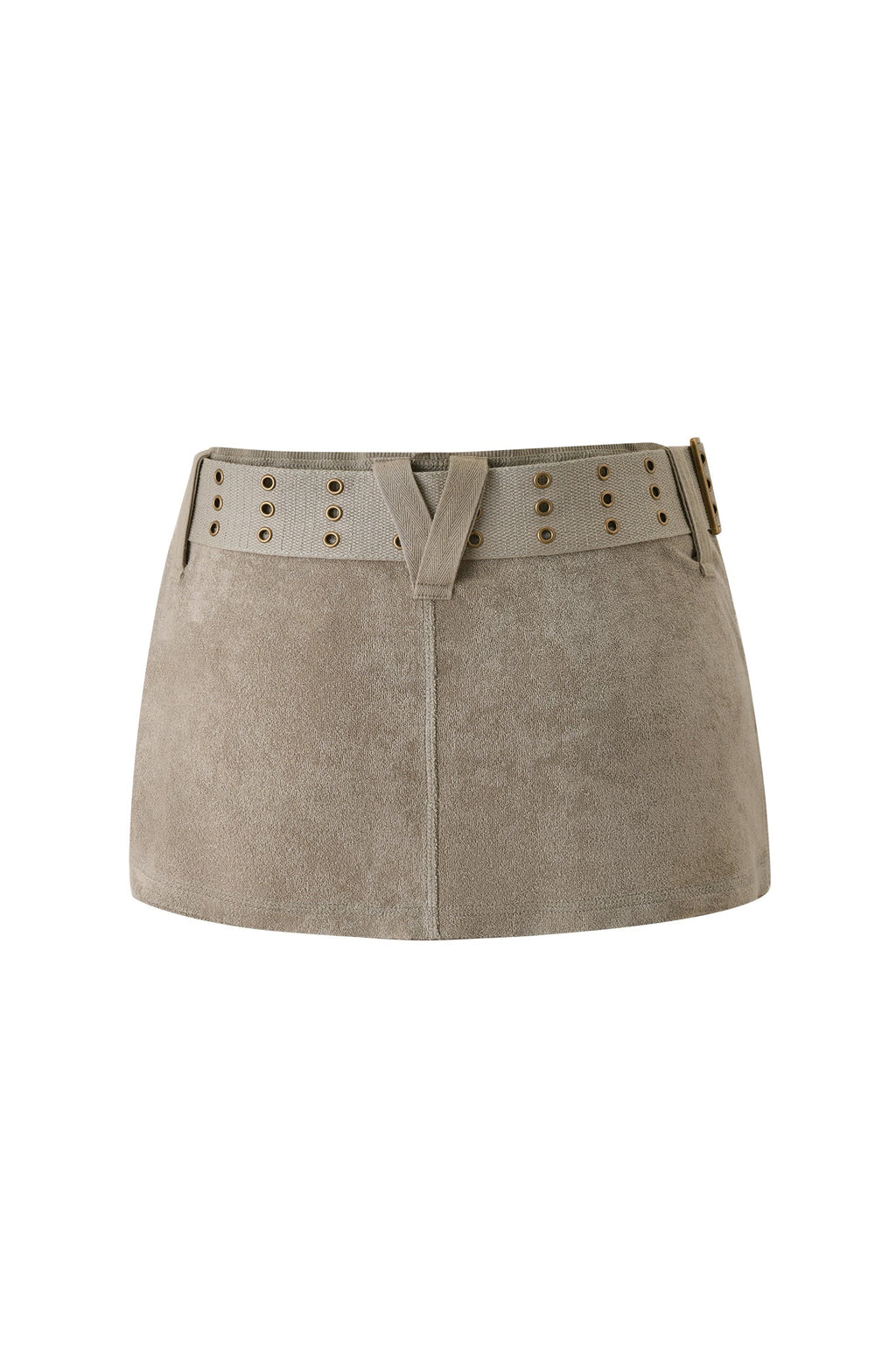 ISSHA TERRY MINI SKIRT - STONE