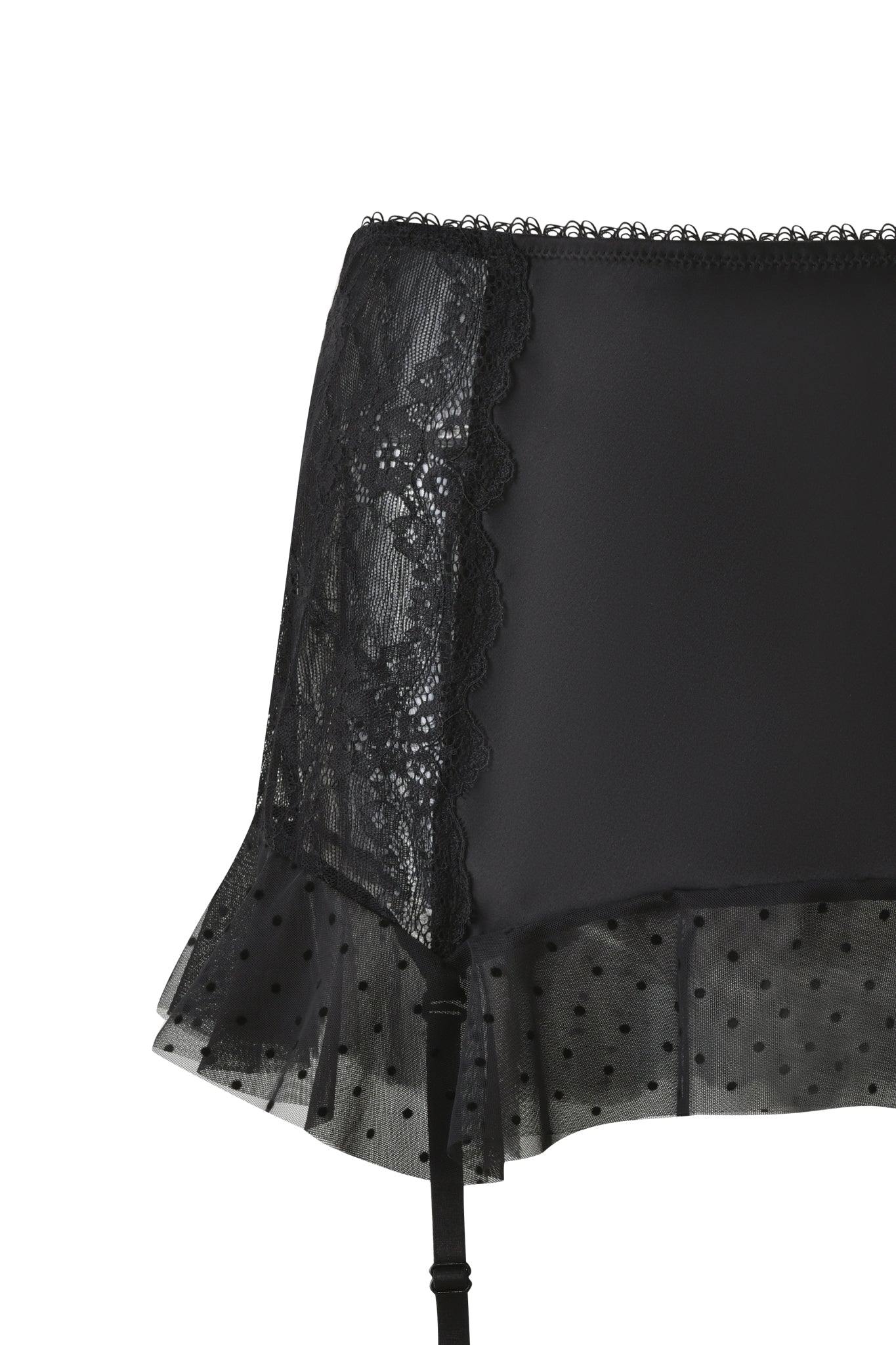 CIRA GARTER MINI SKIRT - BLACK